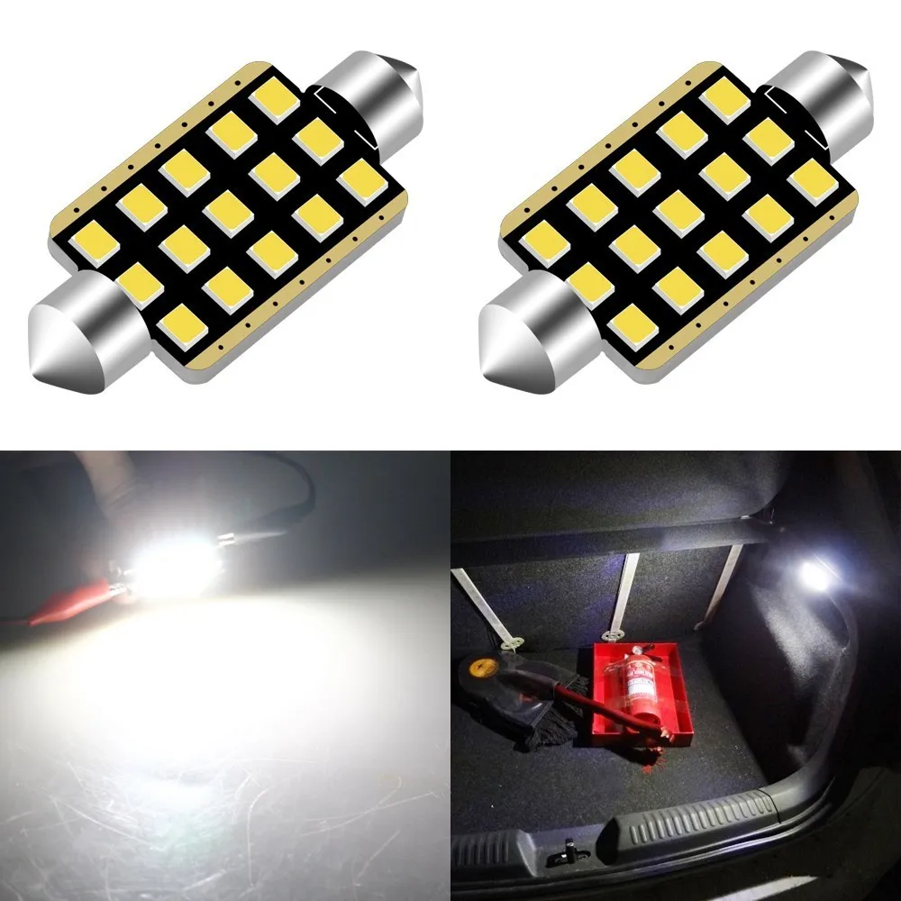 2 шт. светодиодная лампа для автомобиля 31 41 мм C5w 2835 Smd 12 В светильник номерного