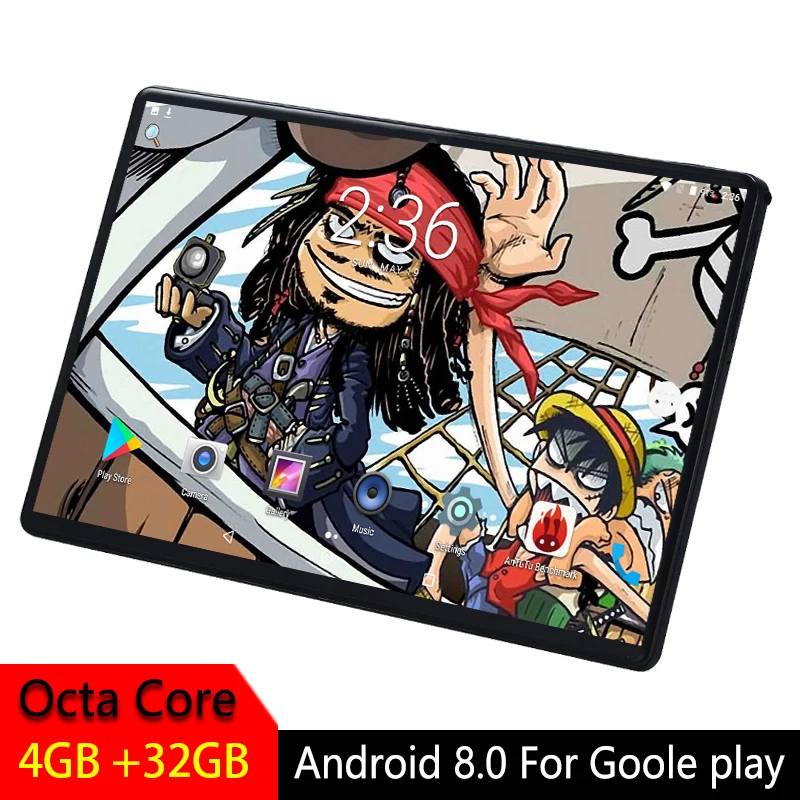 Android Tablet Kids 10 inch 2.5D Tempered Glass Screen Octa Core Phone SIM Card WIFI GPS RAM 4GB RO