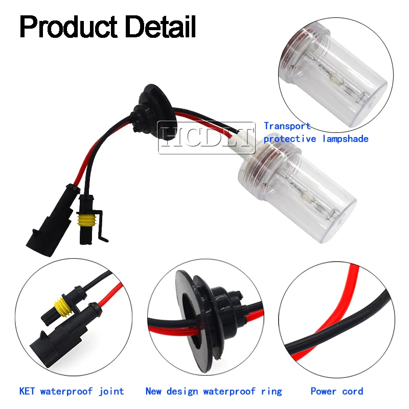 HCDLT High Power 12V 75W 6000K Xenon H7 H1 H3 H11 8000K HB3 HB4 D2H HID Bulb 3000K 4300K 5000K 100W 150W Car Light Headlamp Bulb (4)