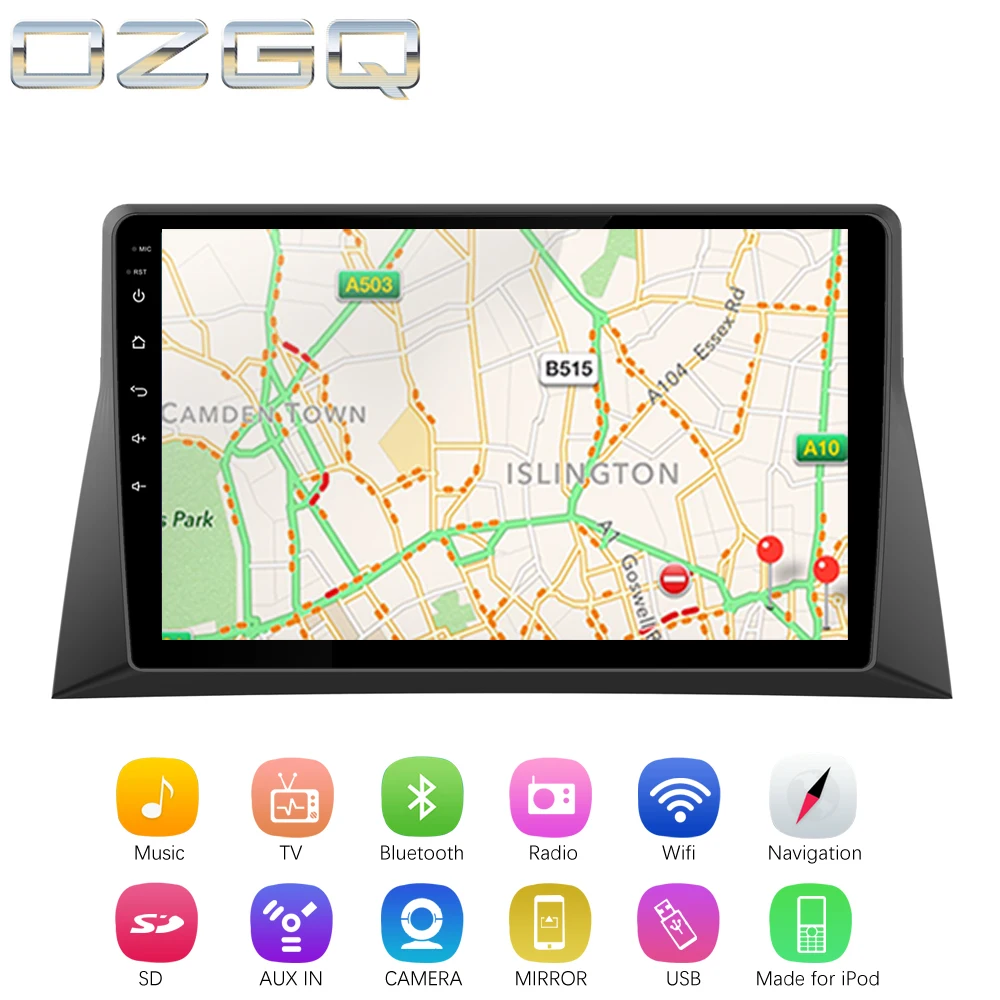 Top OZGQ 2din Android 7.1 Car Player For Honda Accord 8th/Inspire 2008-2012 Auto GPS Navigation Bluetooth RadioTV Audio Video Stereo 2