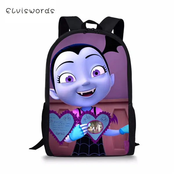ELVISWORDS детский школьный рюкзак с принтом вампира, Детский рюкзак с мультяшным дизайном, школьные сумки для мальчиков и девочек - Цвет: CDWX927C
