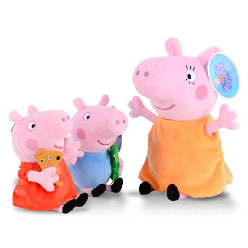 

19-30 CM Original Peppa Pig George Family Pack Pelucia Plush Toys Soft Stuffed Doll Children Toys Gifts