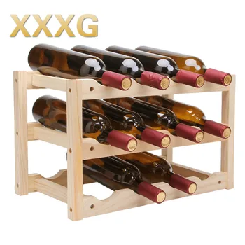 

XXXG//Solid wood creative folding wine red wine rack household durable DIY wine package mail ornaments fashion simple red bottle