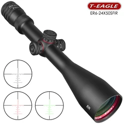 T-eagle-mira telescópica para Rifle de caza, visor óptico de enfoque Lateral, ajuste Lateral, 6-24X50