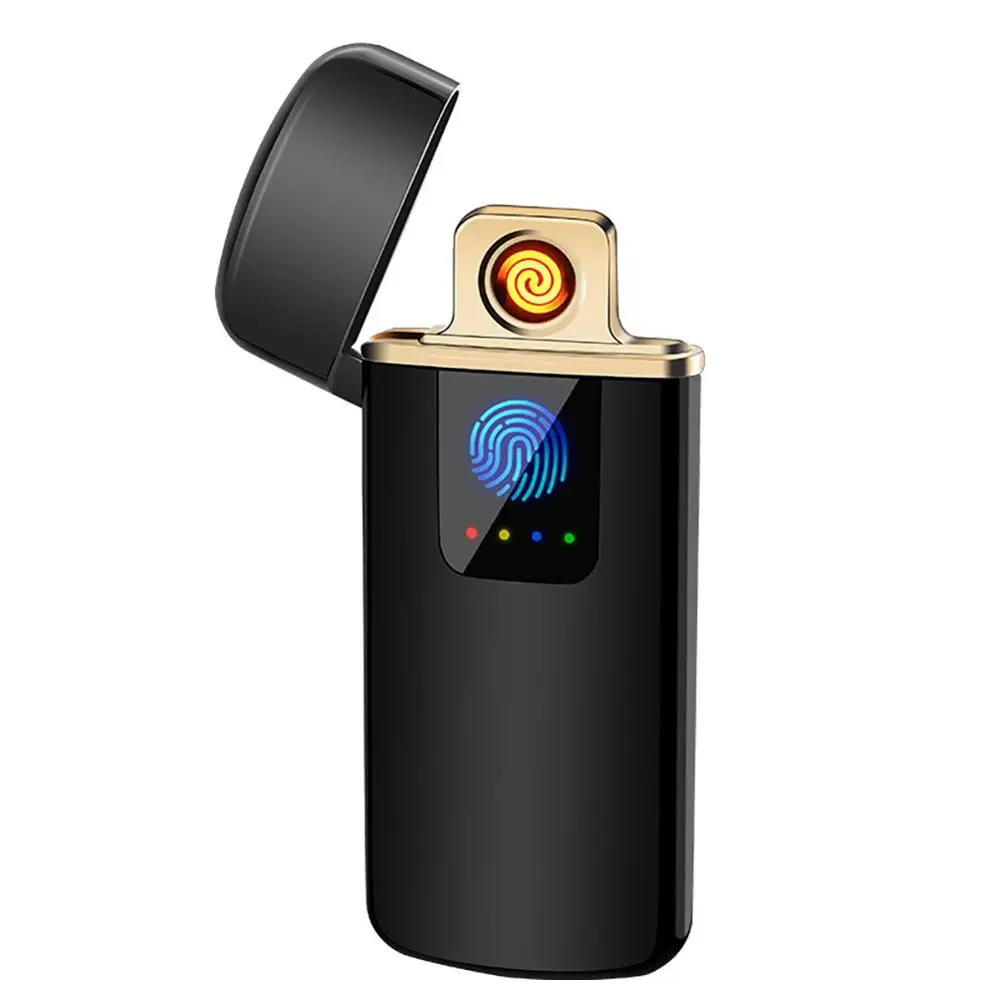 

USB Rechargeable Sensor Touch Screen Electronic Tungsten Zinc Alloy Cigarette Lighter Flameless Rechargeable Windproof Lighter