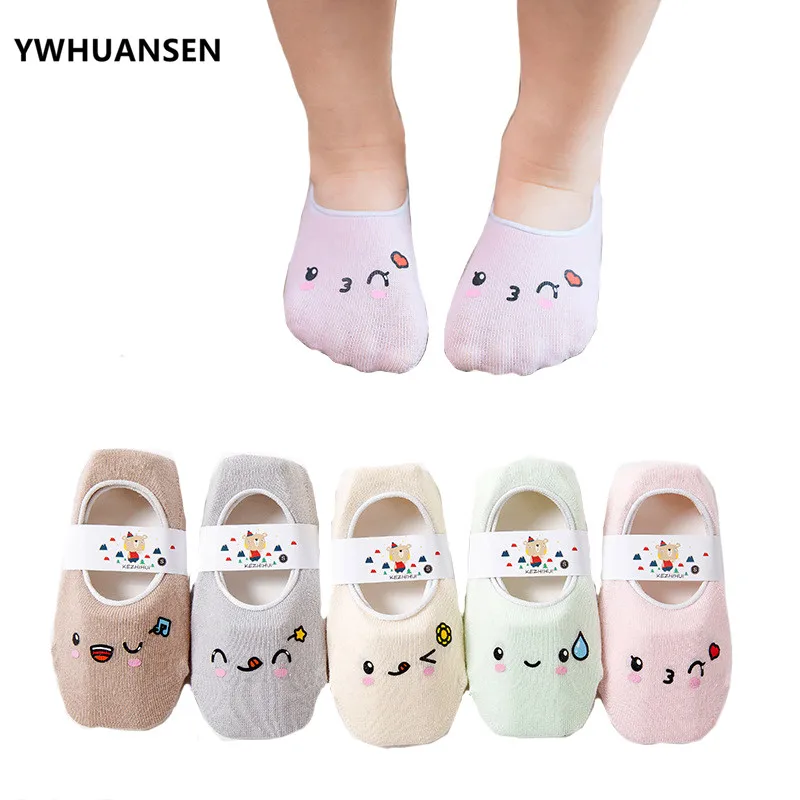 

YWHUANSEN 5 Pairs/lot Cute Cartoon Children Low Cut Floor Socks Girls Boys Summer Boat Antislip Silicone Socks Invisible Toddler