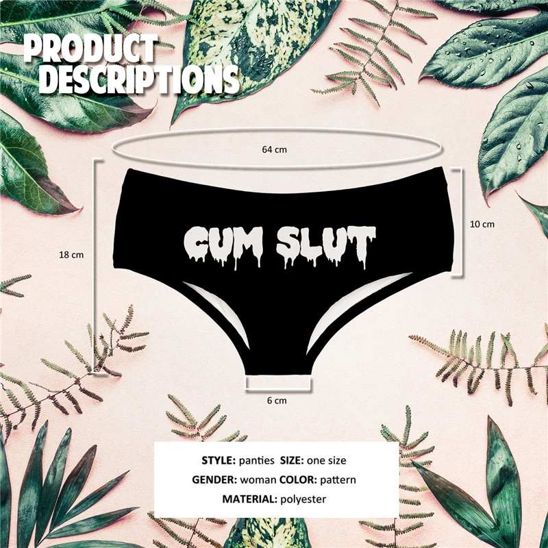 

Letter Black Funny Hot Female Lingerie Thongs Briefs Print Underwear For Women Cute Panties for Lady