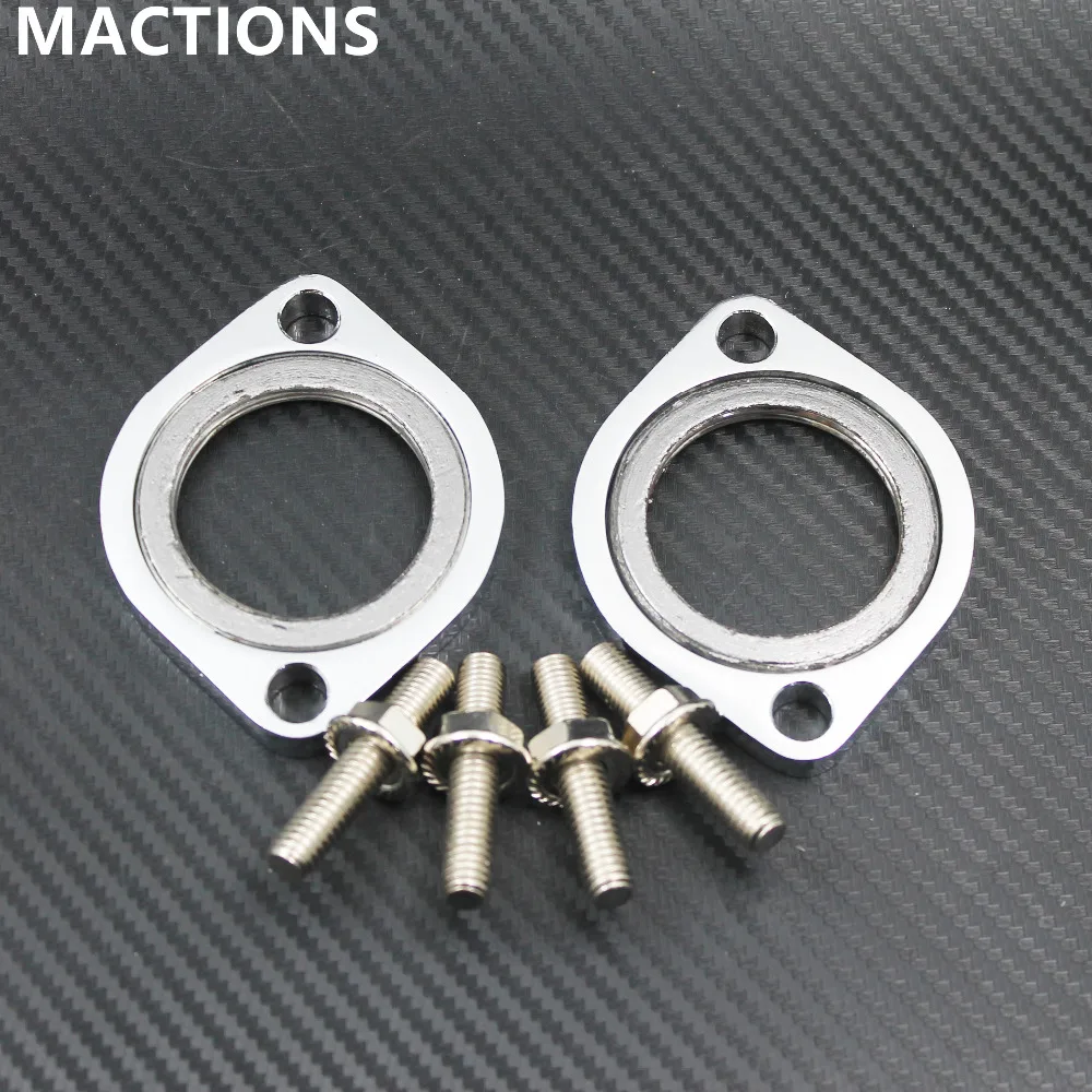 Motorcycle Exhaust Port Retaining Rings Studs Flanged Nuts Pipe Butt