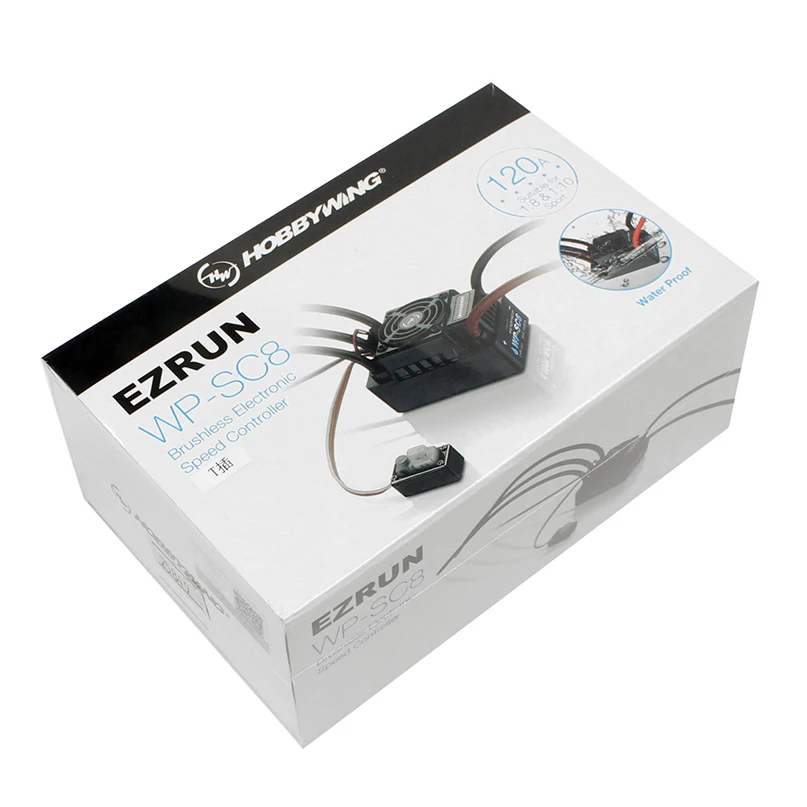 Контроллер скорости Hobbywing EZRUN WP SC8 120A водонепроницаемый бесщеточный ESC для
