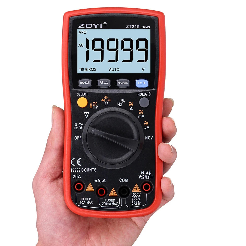 

19999 Counts Multimeter Voltmeter Tester Digital NCV Frequency Auto Range Multi Meter AC DC Voltmeter Inductance Meter RM219