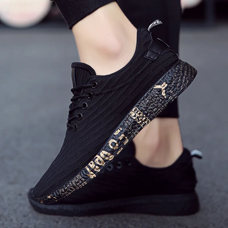 

Summer 2018 New Air Permeable Flying Mesh Casual Shoes Men Outdoor Fashion Sports Shoes Tidal Canvas Outdoor British Style