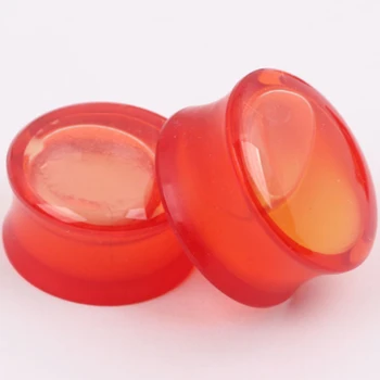 

Wholesale 48pcs Acrylic Saddle UV Glow In Dark Liquid Flesh Tunnels Transparent Ear Plug Expander 10mm-25mm