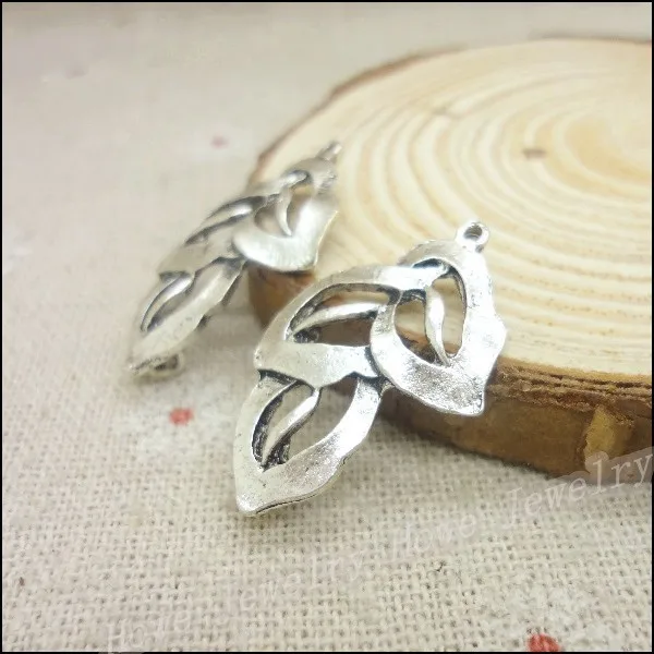 Для выведения токсинов, 40 шт состаренные серебряные подвески Листья Подвеска для браслетов и колье DIY изготовление металлических украшений