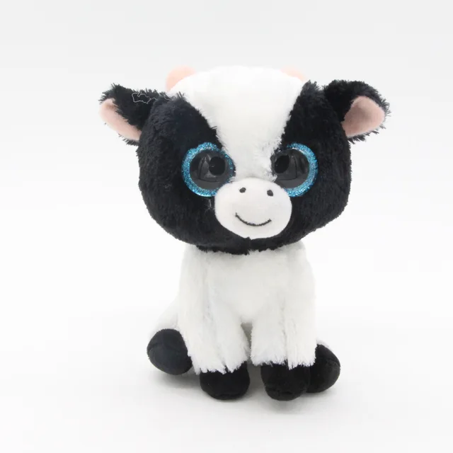 Ty Beanie Boos Big Eyes 6" Plush Cow Animal Toysin Stuffed & Plush