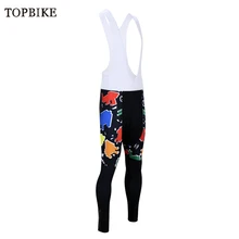 TOPBIKE длинные велосипедные комбинезоны зимние Coolmax 3D гелевые мягкие мужские MTB велосипедные брюки анти-пот горный велосипед нагрудник брюки
