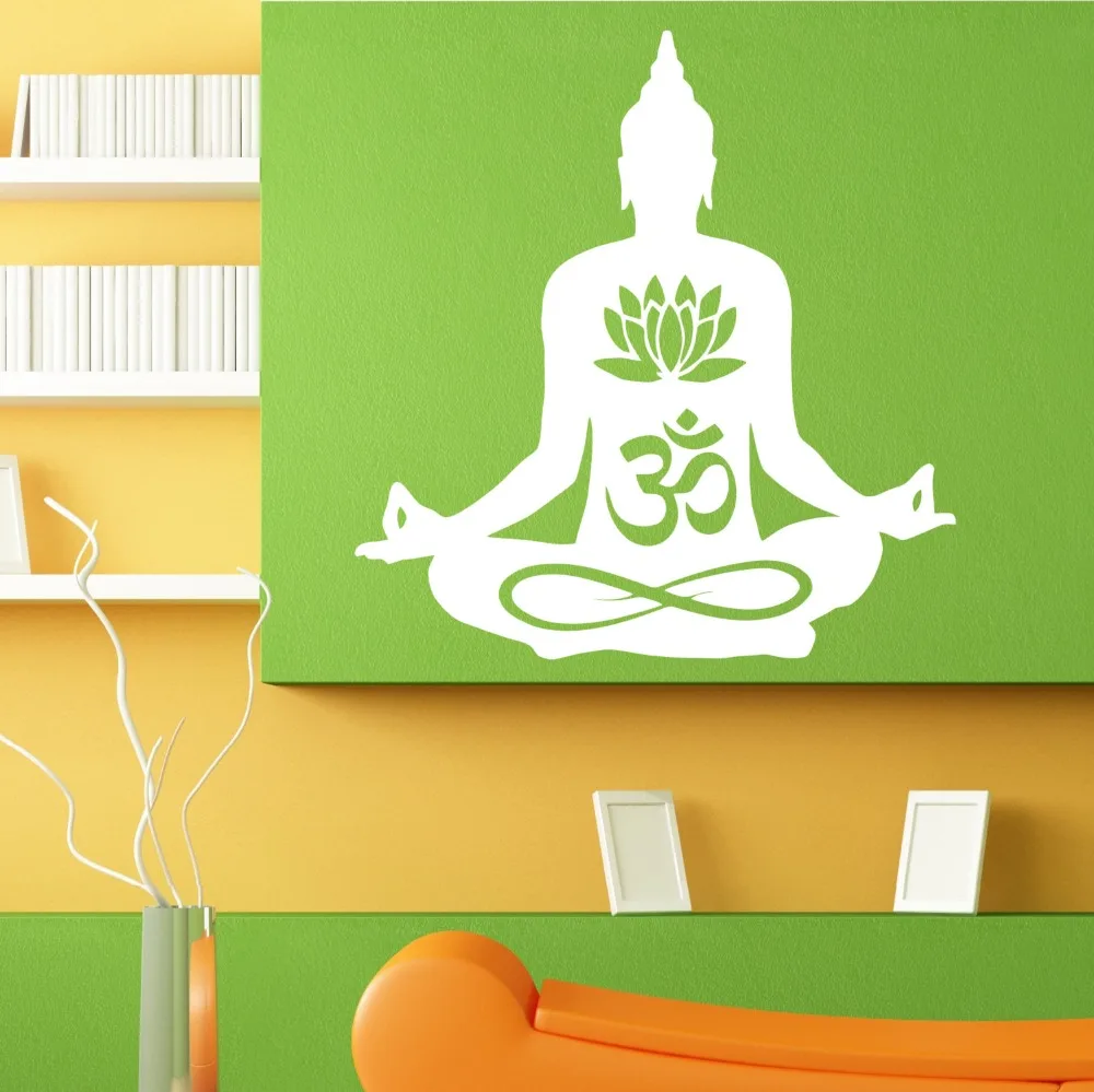 Yoga Lotus Pose Wall Decal Meditate Vinyl Wall Stickers For Yoga Studio