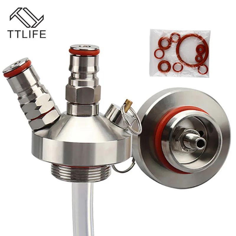 

TTLIFE Stainless Steel 3.6L/5L/10L Mini Keg Tap Dispenser with 12'' beer hose for Mini Craft Beer Keg Growler Homebrew Spear New