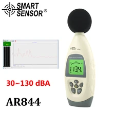 Цифровой уровень шума Измеритель шума уровень метр децибел дБ тестер с программное обеспечение и USB кабель 30~ 130dB 31,5 Гц~ 8,5 кГц SmartSensor AR844