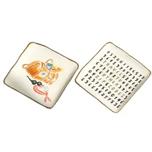Ceramic Decor Jewelry Dish Earring Ring Necklace Storage Tray Candy Cake Dessert Plates Dressing Table Bathroom Decoration Gift