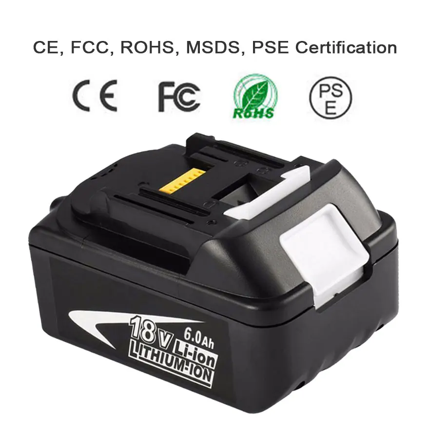 

GTF 18V 6000mAh Replacement Li-ion Battery for Makita BL1860 18V Bateria Power Tool Pack Replacement Batteries BL1850 BL1840