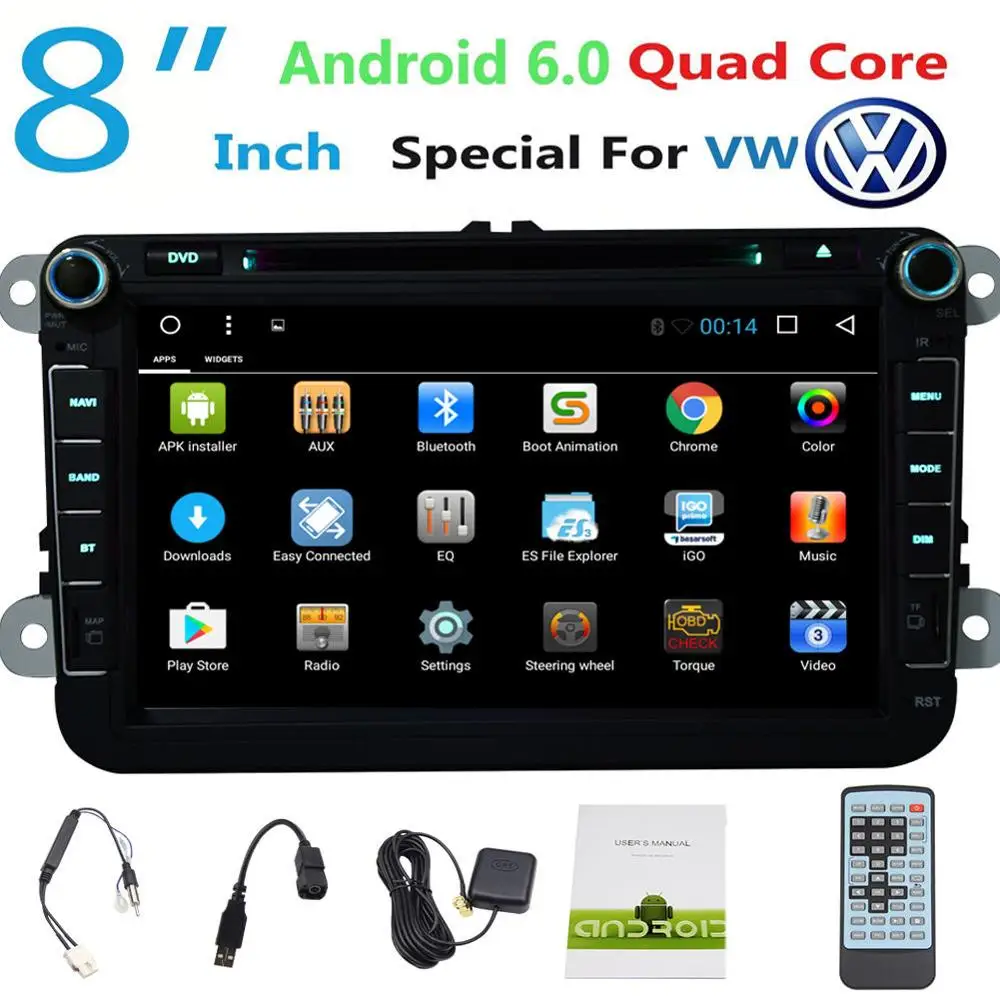 8inch Android 6.0 Car Radio DVD Player GPS Multimedia CANBUS for VW