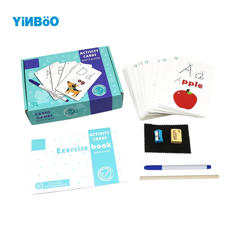 

Wooden puzzle Early education handwriting card Alphanumeric Writing Cognitive Card Erase Repeat Exercise Educational toys Send b