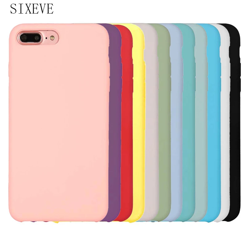 

Candy Official Liquid Silicone Case for iPhone 6 6s 7 8 Plus Luxury Rubber Gel cover for Apple iPhone 10 XR XS Max cell phone