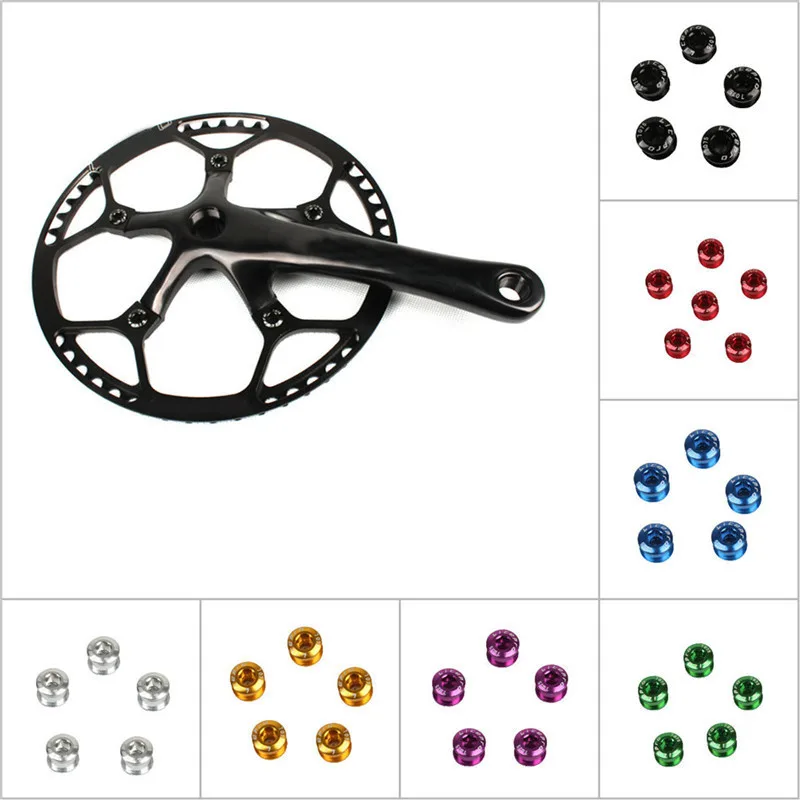

5pcs Bicycle Chainwheel Screws 7075 Aluminum Alloy 6.5mm Single Chainring Wheel Bolt Road MTB Bike Crankset Disc Screws
