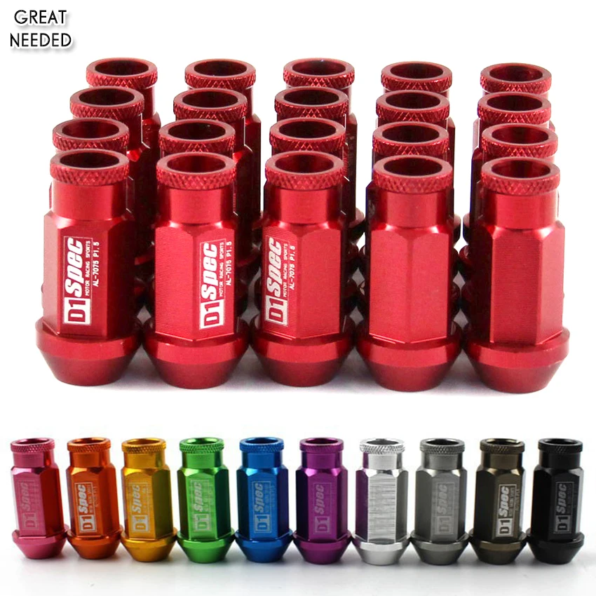 

20pcs D1 Auto Wheel Nuts M12x1.5/M12x1.25 Racing 40MM Lightweight Wheel Lug Nuts For Ford Toyota Mitsubishi Nissan Mazda Suzuki