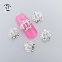 

10Pcs 3D Nail Art Decorations Metal large Crown Glitter Rhinestones Nails Charms Diamonds For Manicure Decor
