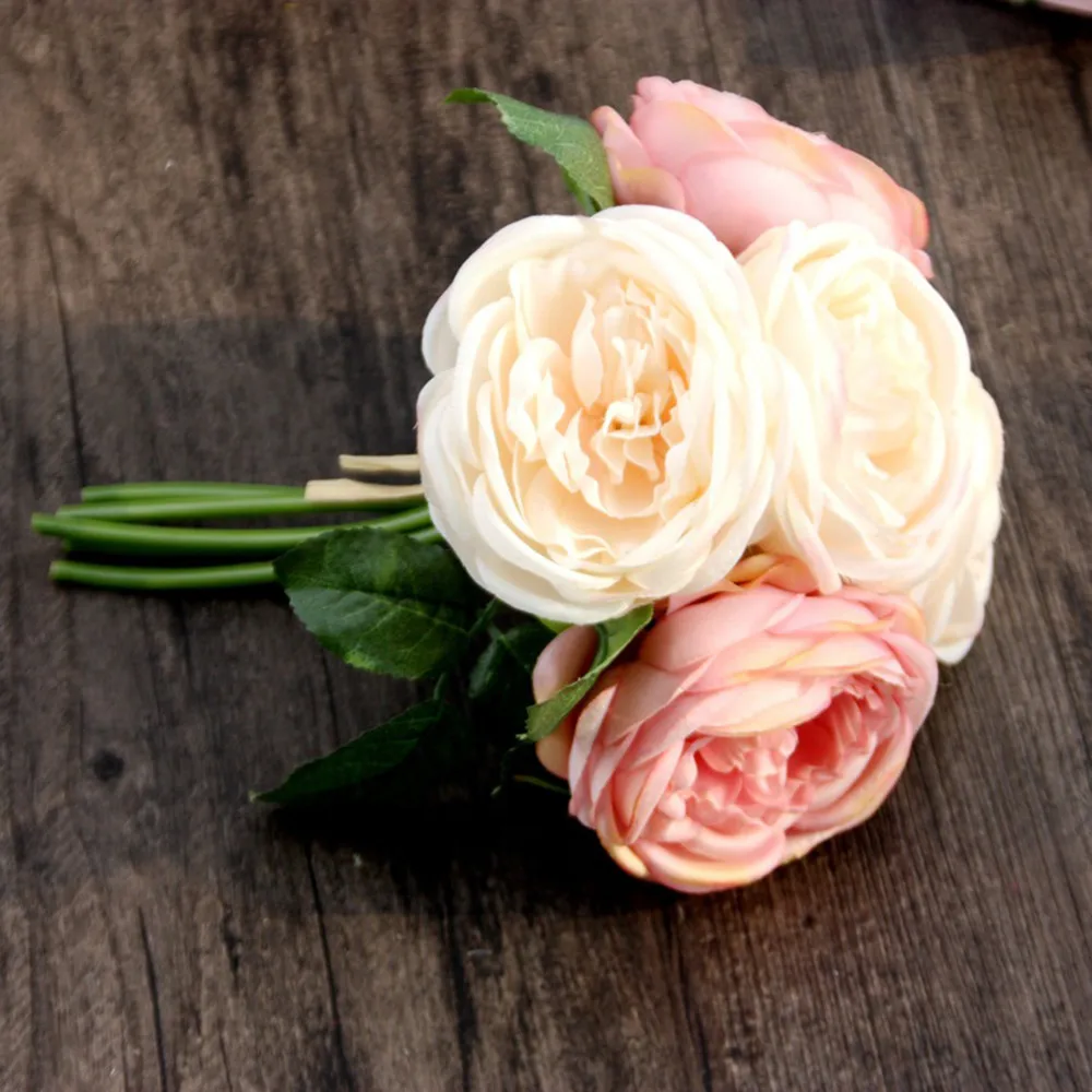 2018 Fashion Home & Garden Artificial Rose Silk Flowers 5 Flower Head Leaf Garden Decor DIY pink цена 2018 Fashion Home & Garden Artificial Rose Silk Flowers 5 Flower Head Leaf Garden Decor DIY pink цены онлайн