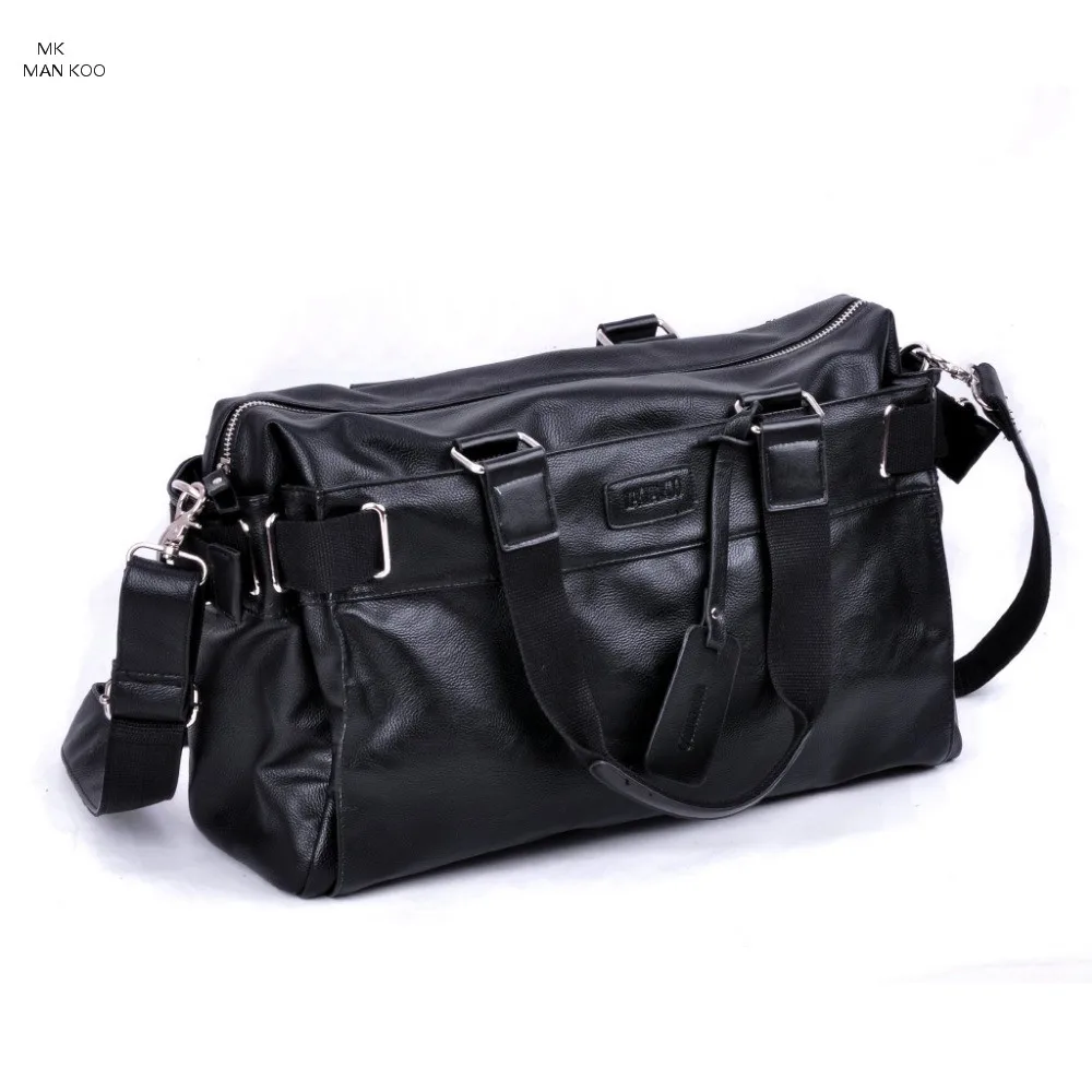 MAN KOO MK Men's PU Bag Causal Business Man Crossbody Bags Fashion Leather School Bag Wholesale Weekend Bag for Mens Gift