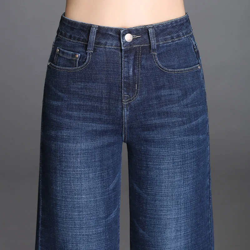 Высокие эластичные джинсы для женщин, джинсы для мам, джинсы с высокой талией, женские Стрейчевые джинсы, женские потертые синие джинсы, свободные штаны длиной до щиколотки
