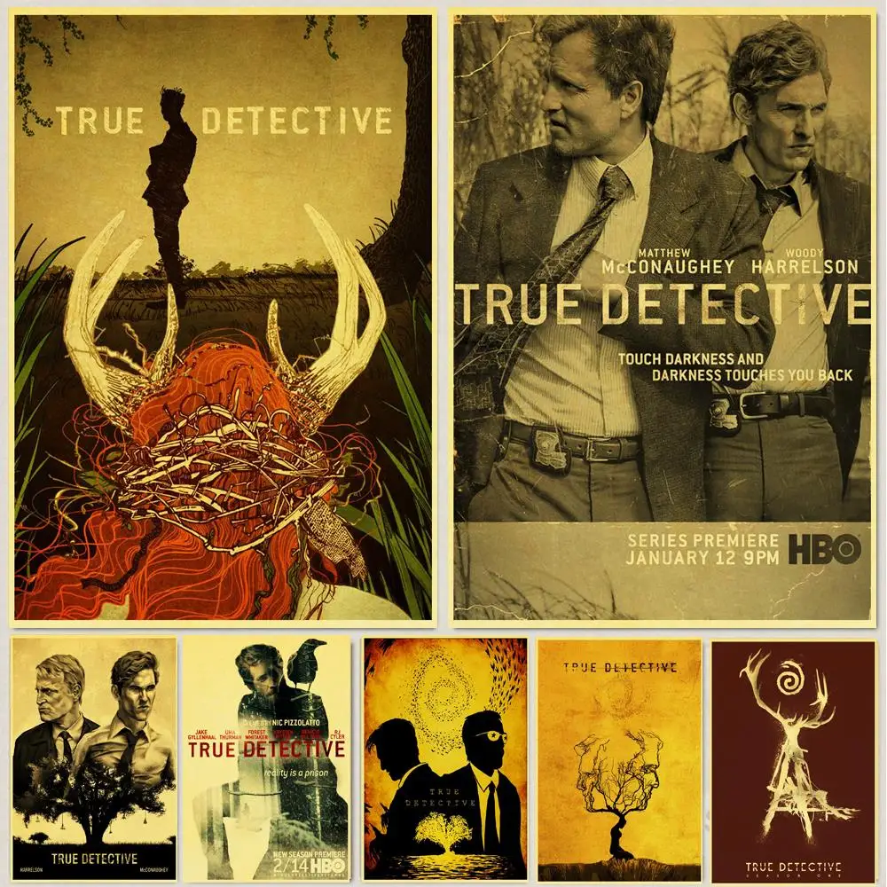 

Vintage True detective Classic Movie retro posters kraft wall paper High Quality Painting For Home Decor wall stickers