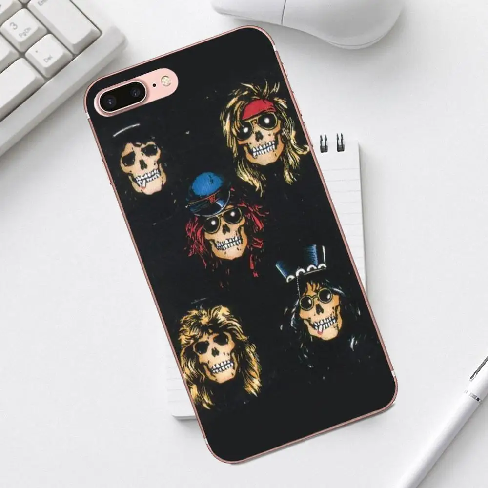 Gnr Band Gun N Roses Cross TPU Защитные чехлы для iPhone 4 4S 5 5C SE 6 6S 7 8 Plus X XS Max XR Galaxy A3 A5 J1 J3 J5 J7