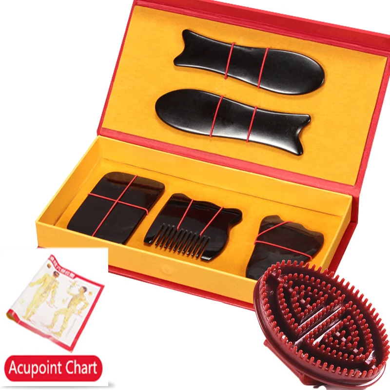 

5pcs/Set Gua Sha Board Body Massage Tool Guasha Board For Acupuncture Scraping Massager Tools SPA Acupuncture Scraper
