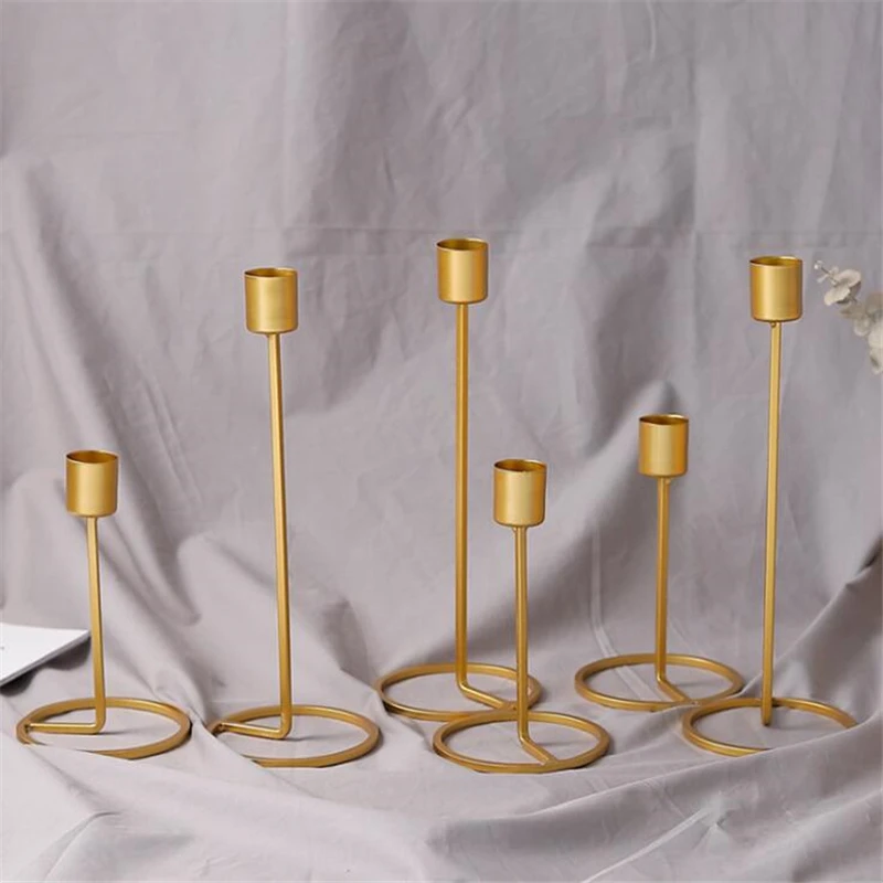 Свадебный декор стола Европейский Стильный металлический подсвечник свечи для домашнего декора золотые подсвечники канделябры