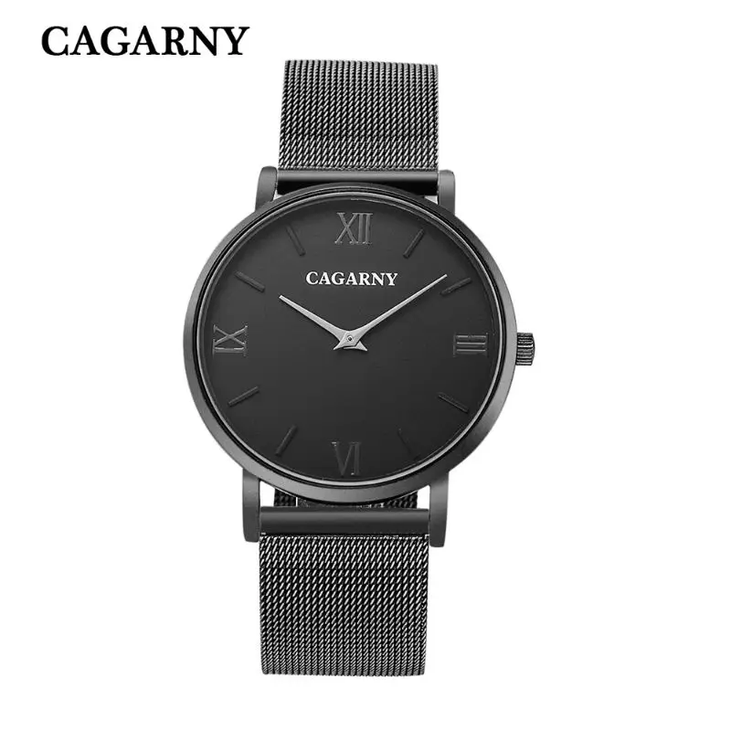 Luxury fashion brand business casual men's watches stainless steel mesh