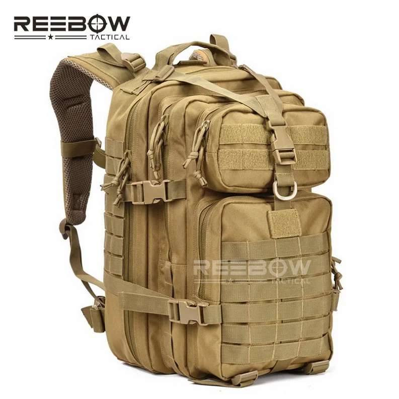 Eebow тактический военный штурмовой рюкзак с флагом нашивки армейский Molle водонепроницаемый ошибка из рюкзак для наружного кемпинга охоты - Цвет: Brown with US Flag
