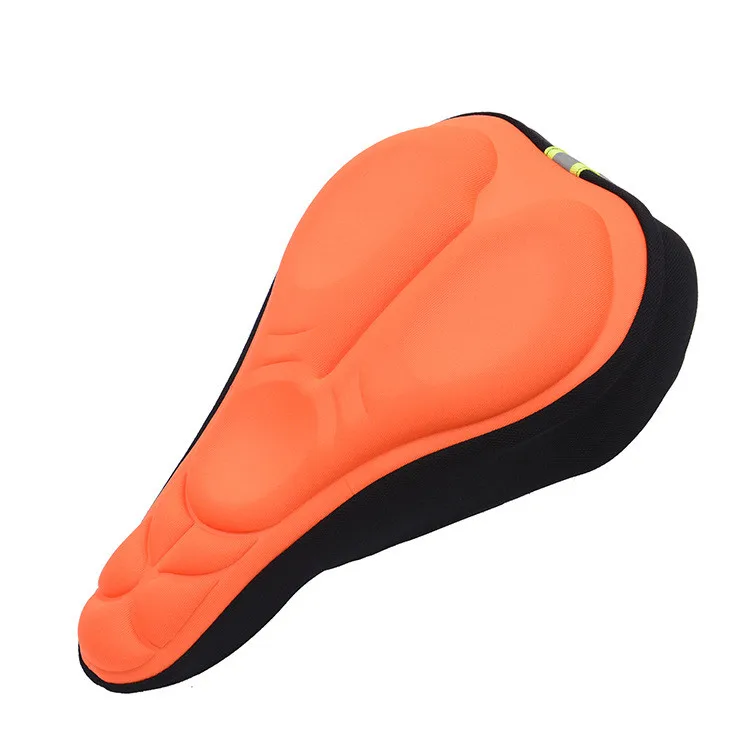 Orange Weimostar 3D мягкий седло велосипеда Велоспорт Силиконовые сиденье мат толщиной губка горный велосипед седло крышка велосипед части оборудования - Цвет: Orange