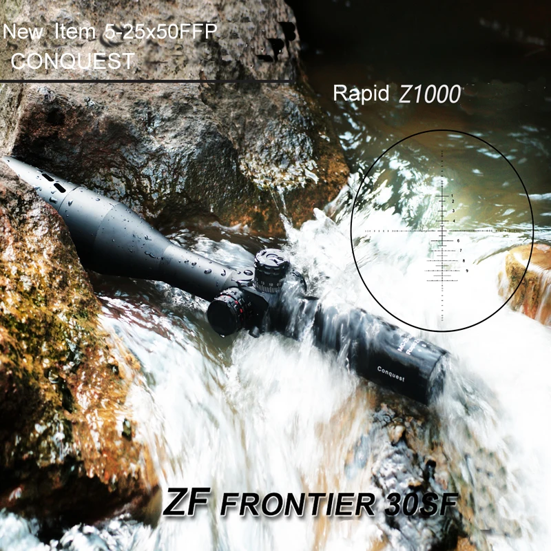 

Zeiss Conquest New Reticle Z1000 5-25X50 FFP Frontier Optic Side Parallax Tactical Hunting Scopes with Red and Green Lights