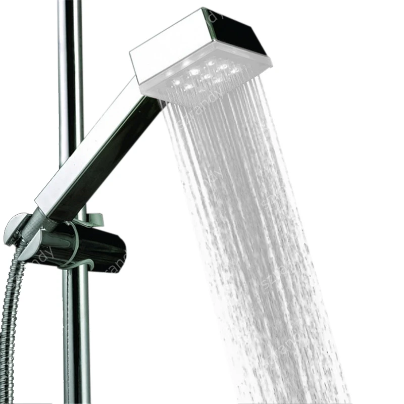 ABS White Colors Waterfall Rainfall LED Shower Head Bathroom Handheld