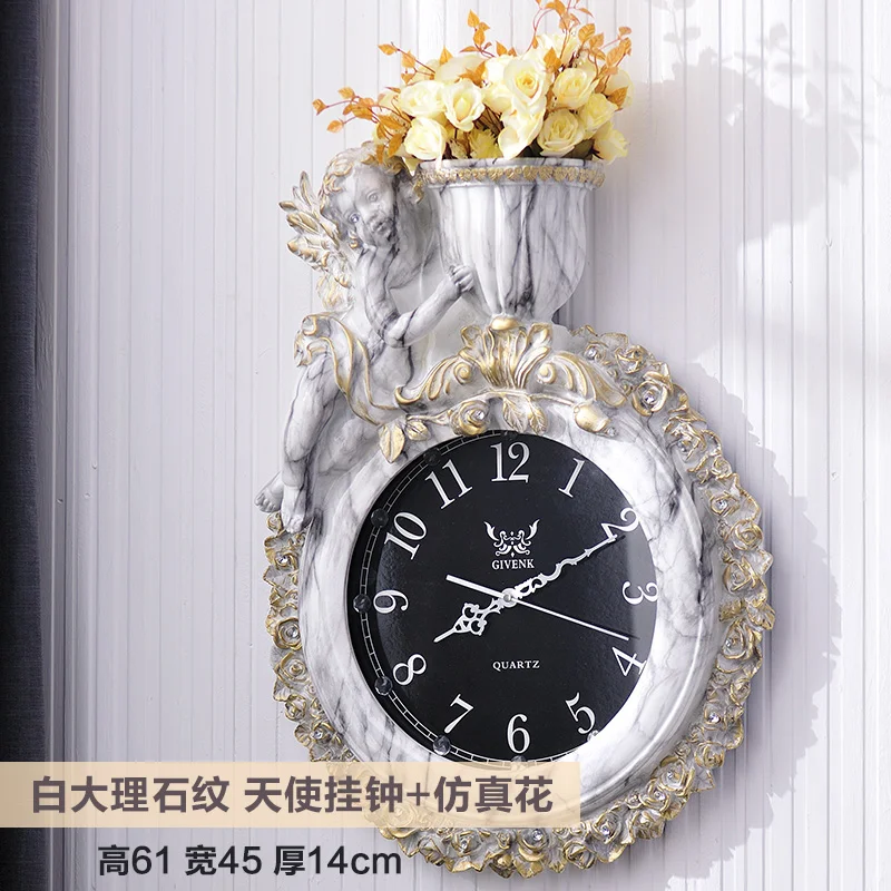 Retro Wall Clock Villa Wall Clock Elephant Color:K-45X14X61cm