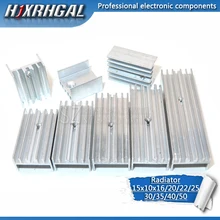 10 шт. Алюминий радиатора 15*10*16/20/22/25/30/40/50 мм транзистор TO-220 hjxrhgal для транзисторов TO220 белый hjxrhgal