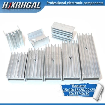 

10pcs Aluminum Heatsink Radiator 15*10*16/20/22/25/30/40/50mm Transistor TO-220 hjxrhgal For Transistors TO220 white HJXRHGAL