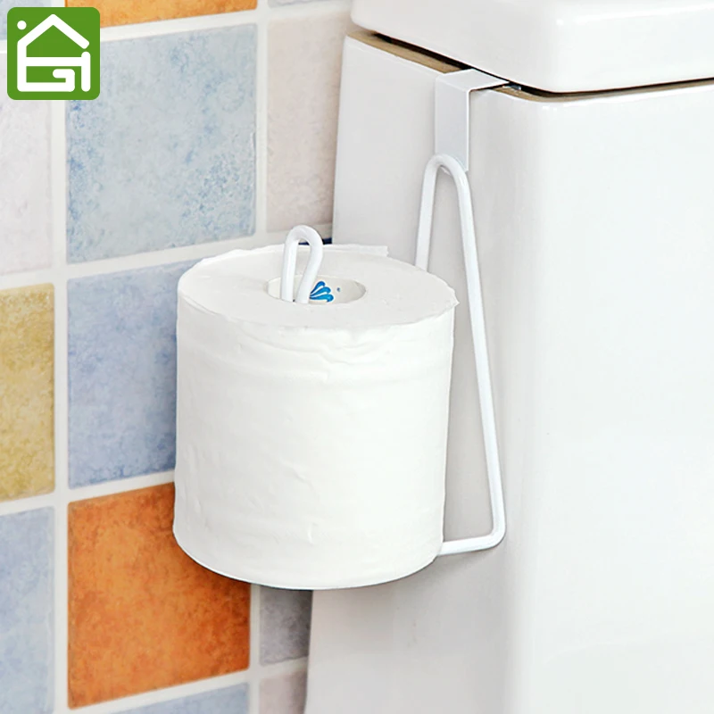 Bathroom Organizer Rack Toilet Roll Paper Hook Kitchen Cupboard Door