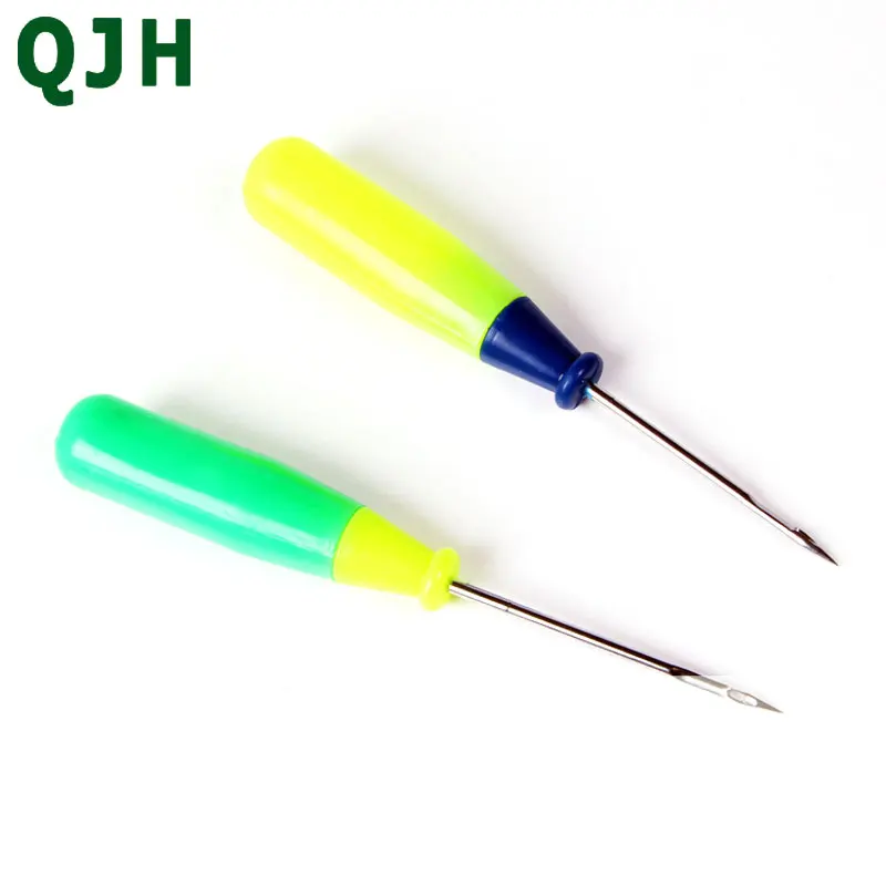 2pcs Steel Stitcher Sewing Awl Shoes&ampbags hole hook DIY Handmade Leather tool Plastic handle cone needle shoe repair needles | Дом и сад