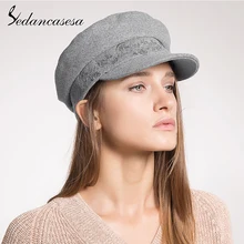 Sedancasesa, женская кепка Newsboy, осенняя мода, британский стиль, плоская шерсть, фетровые шапки для девочек, классический береты, женская кепка Boina