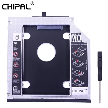

CHIPAL Aluminum 2nd HDD Caddy 12.7mm SATA 3.0 for 2.5'' SSD Case HDD Enclosure for ThinkPad T420 T430 T520 T530 DVD-ROM CD-ROM