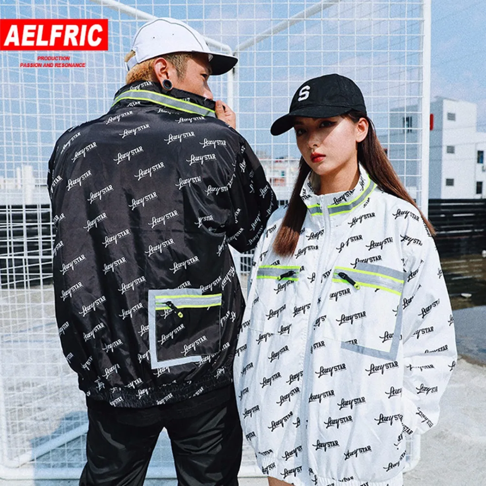 Aelfric Men Fashion Streetwear Hip Hop Jacket Windbreaker Mens Letter Printed Coat Harajuku 3M Reflective Patchwork Jackets LS07 Aelfric Men Fashion Streetwear Hip Hop Jacket Windbreaker Mens Letter Printed Coat Harajuku 3M Reflective Patchwork Jackets LS07